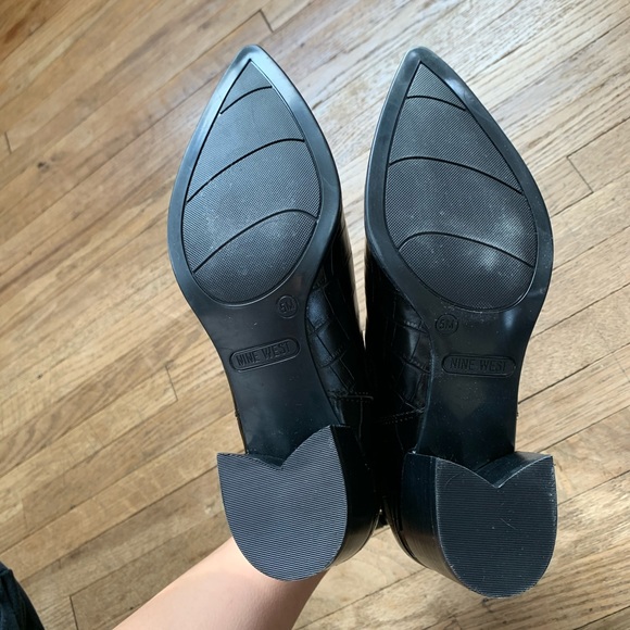 Leather Snake Skin Chunky Nine West Boot - Picture 3 of 3